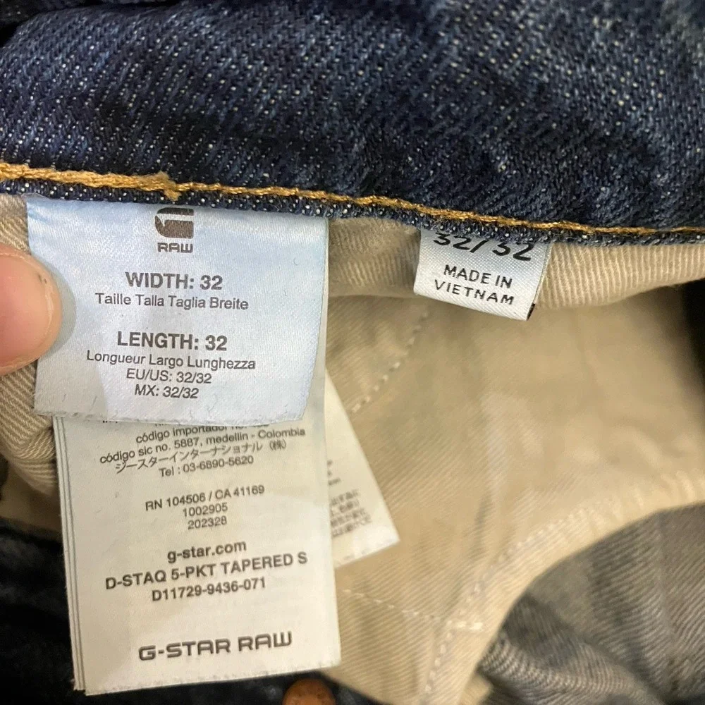 G-Star Raw D-Staq 5 PKT Tapered Men's Jeans 32x32‎ Blue Button Fly Denim